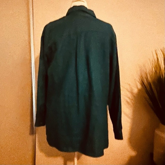 Chico's Vibrant Teal  Blouse 100% Linen Size 2 - Picture 4 of 8